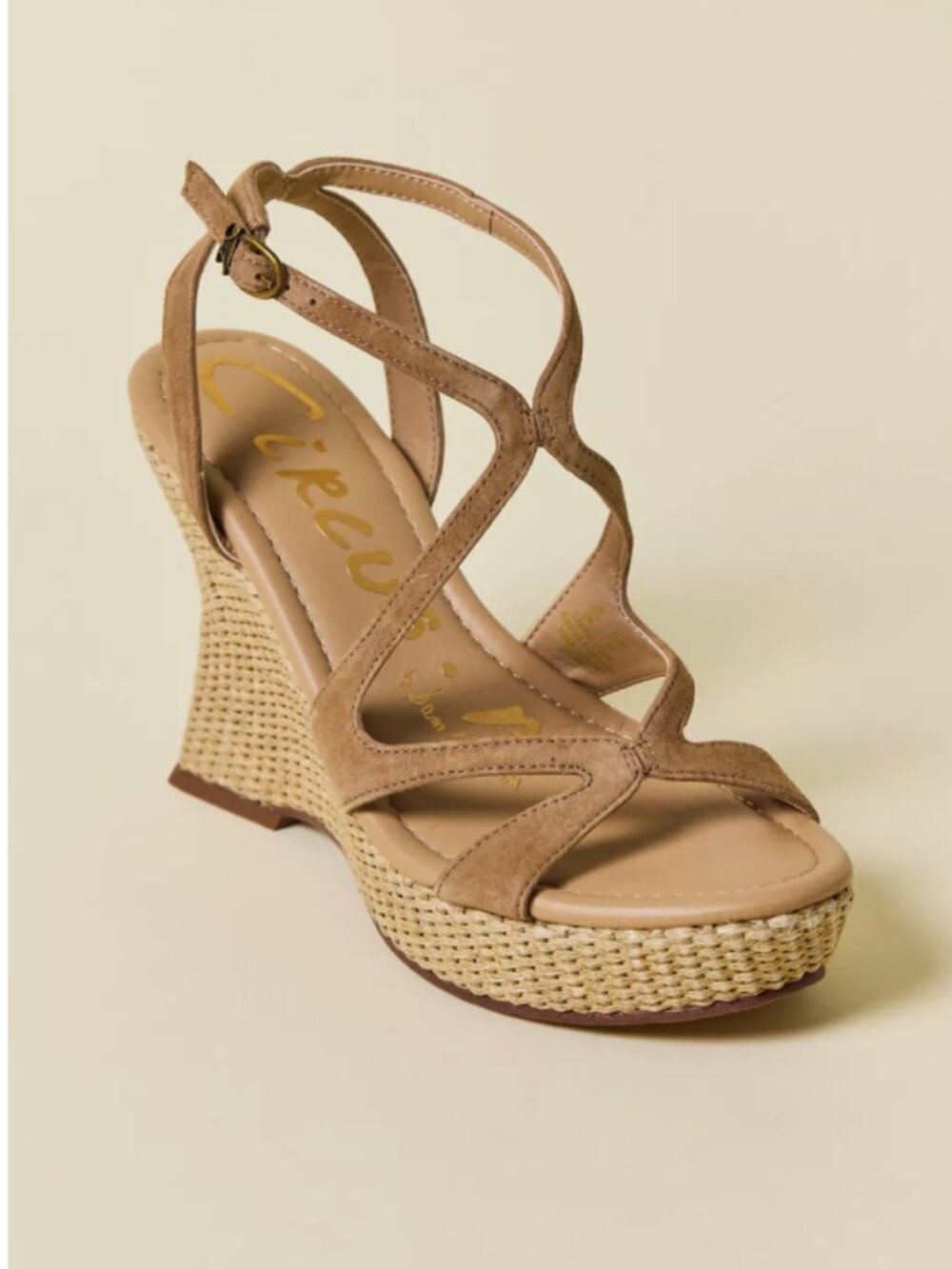 Free People Women's Trina Espadrille Wedge Sandals In Honeyed Oak- 8-1/2 NWT - Picture 4 of 11